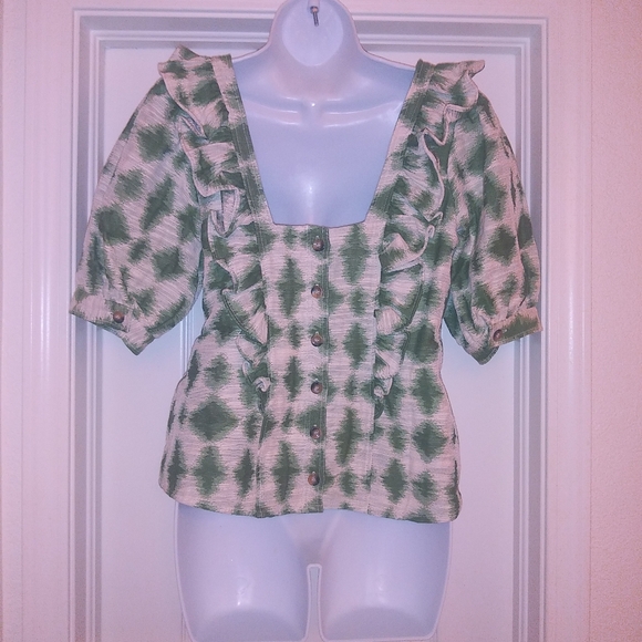 Ecru Puff Sleeve Top main image 0